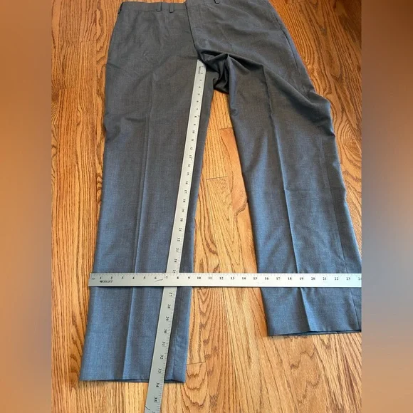 Oxxford Clothes Highest Quality Grey Flannel Wool Flat Front Dress Pants 36 X33 - Picture 9 of 12